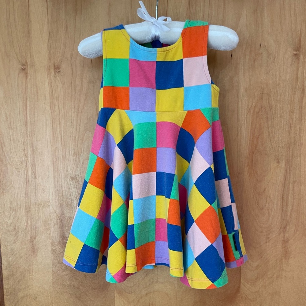 Marimekko Colorful Check Pattern Baby Dress